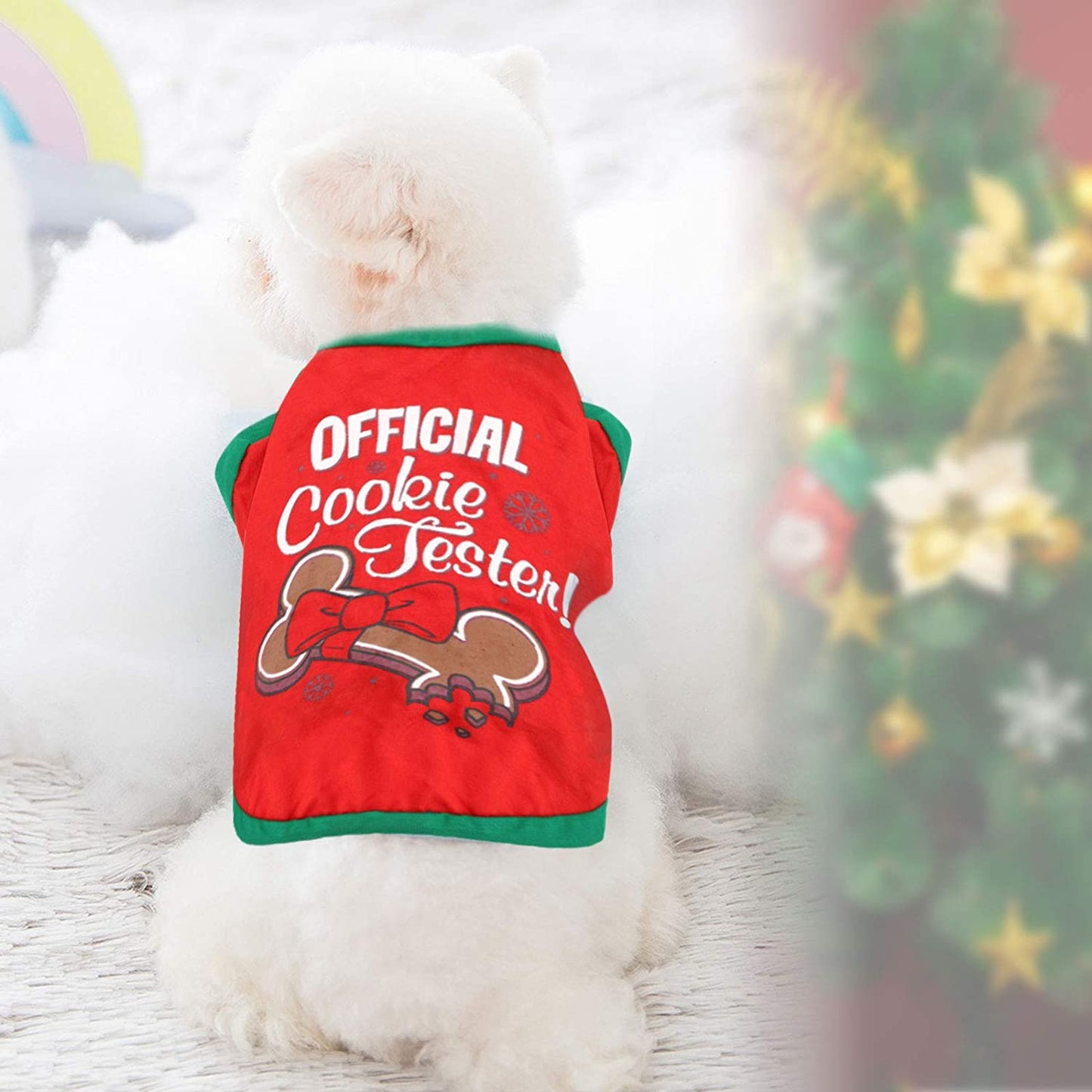 2 Pack Christmas Dog Shirts for Pet Clothes Soft Breathable Puppy Shirts Printed Pet T-Shirt Puppy Dog Clothes for Small Dogs Cats Christmas Cosplay,M