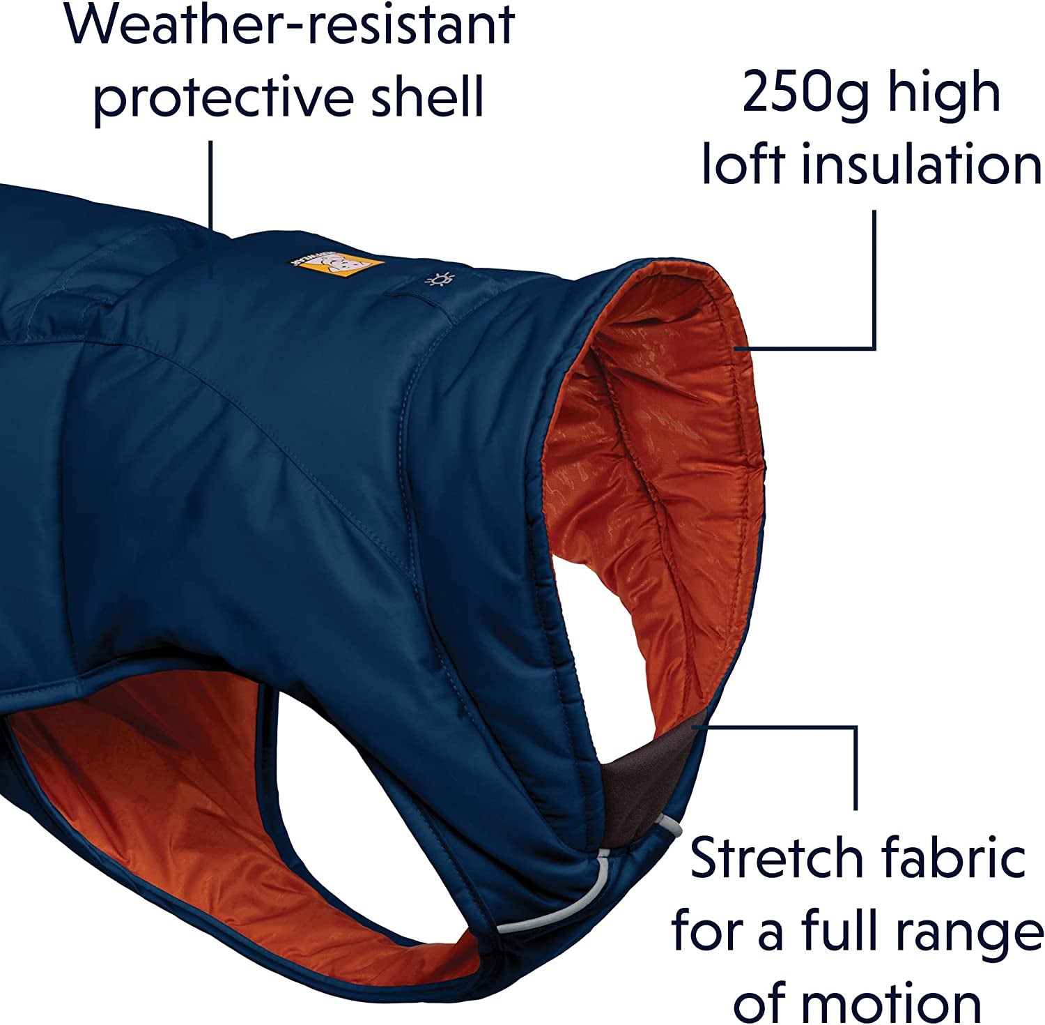 , Quinzee Insulated, Water-Resistant Jacket for Dogs with Stuff Sack, Blue Moon, Small