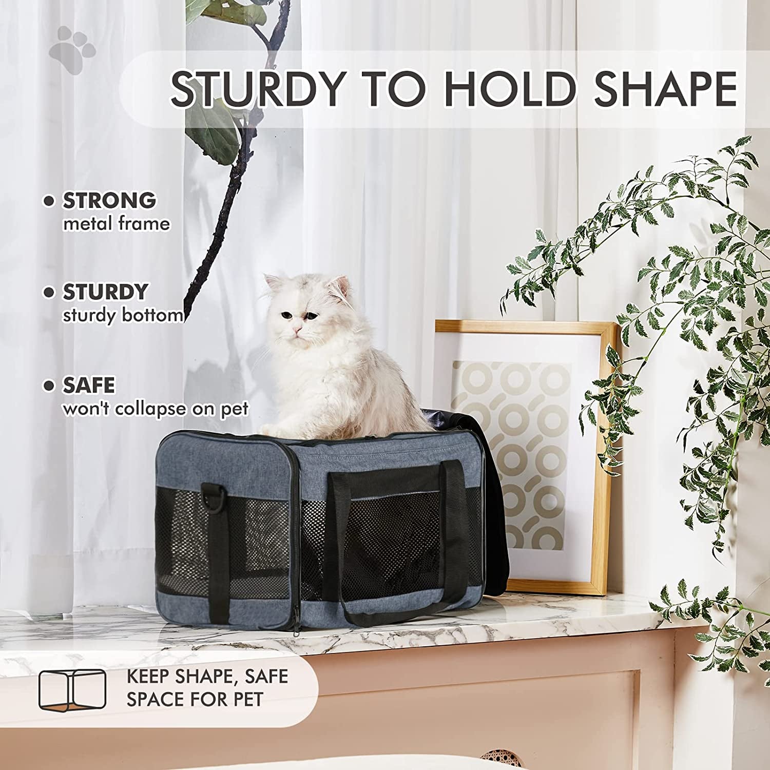 Cat Carrier Pet Carrier Portable Kitten Carrier for Small Medium Cats under 25 Lbs,Cat Carrying Case with Removable Fleece Pad,Airline Approved Soft Sided Pet Travel Carrier